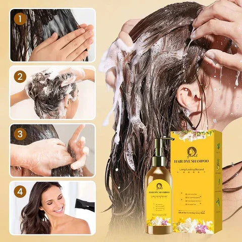 Japanese Long Lasting Natural Hair Dye Shampoo - Buy 1 Get 1 Free