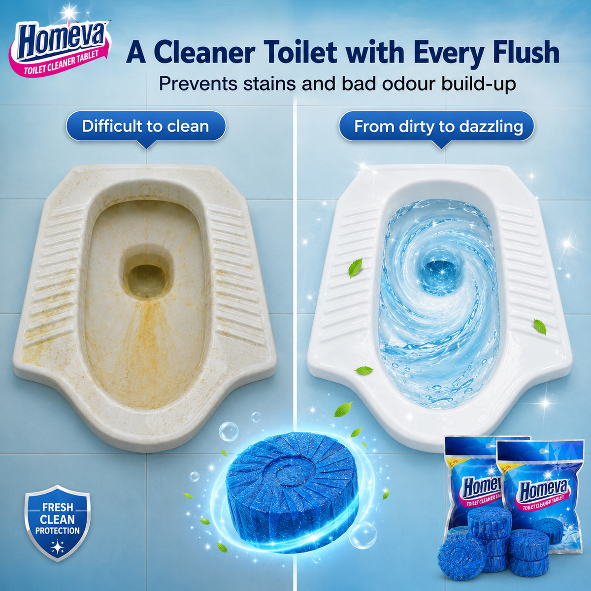 🚽 Toilet Cleaning Tablet (10 pcs) | Automatic Cleaner & Deodorizer 🔥