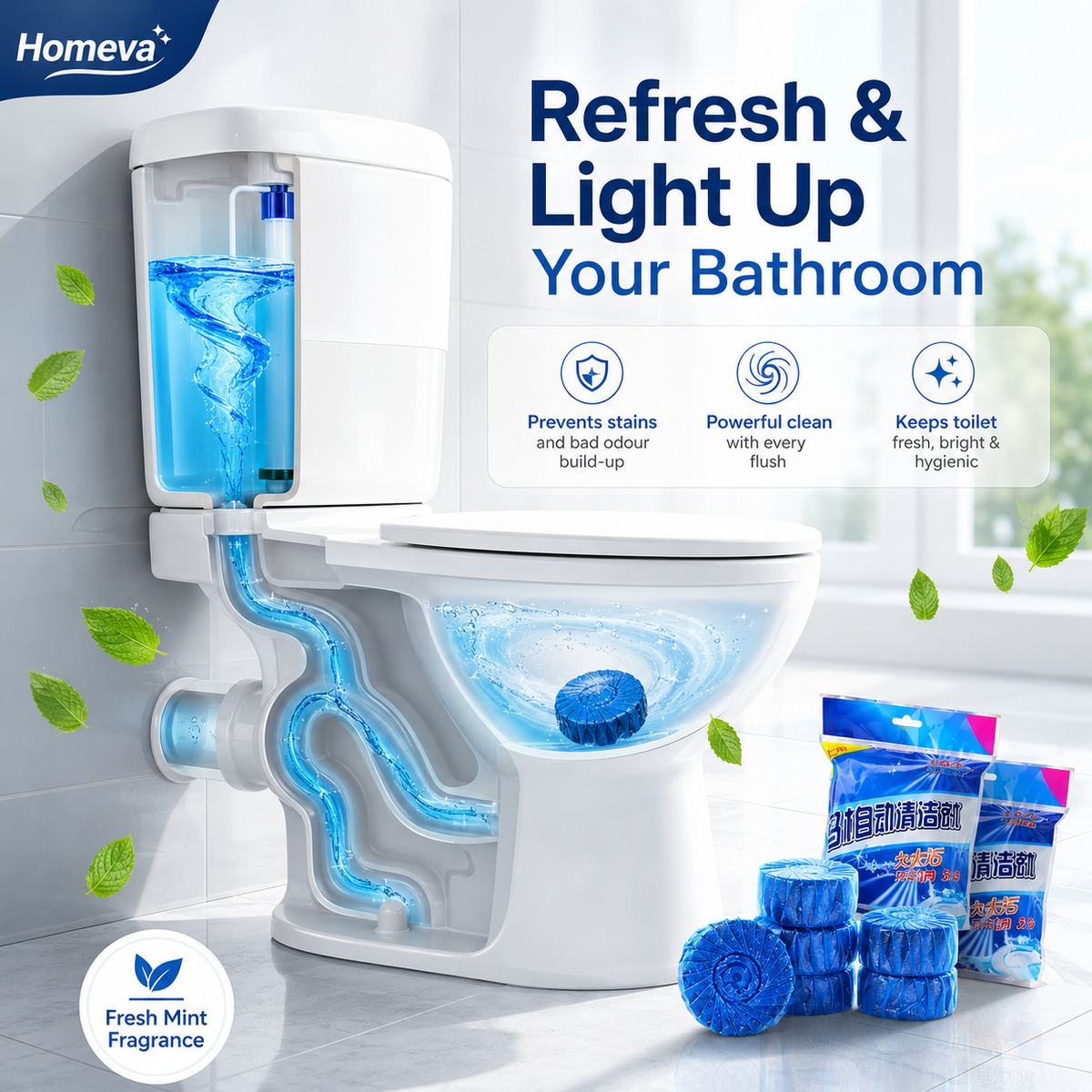 🚽 Toilet Cleaning Tablet (10 pcs) | Automatic Cleaner & Deodorizer 🔥
